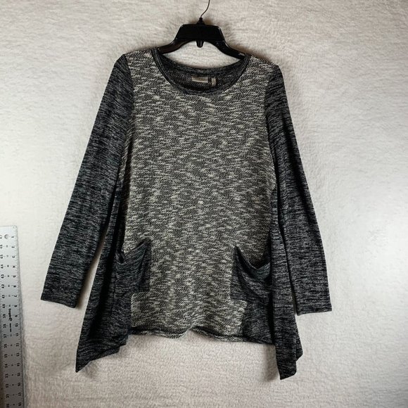 Logo By Lori Goldstein Sweater Women Small Gray Stretch Round Neck Pullover 7866 - Picture 1 of 7